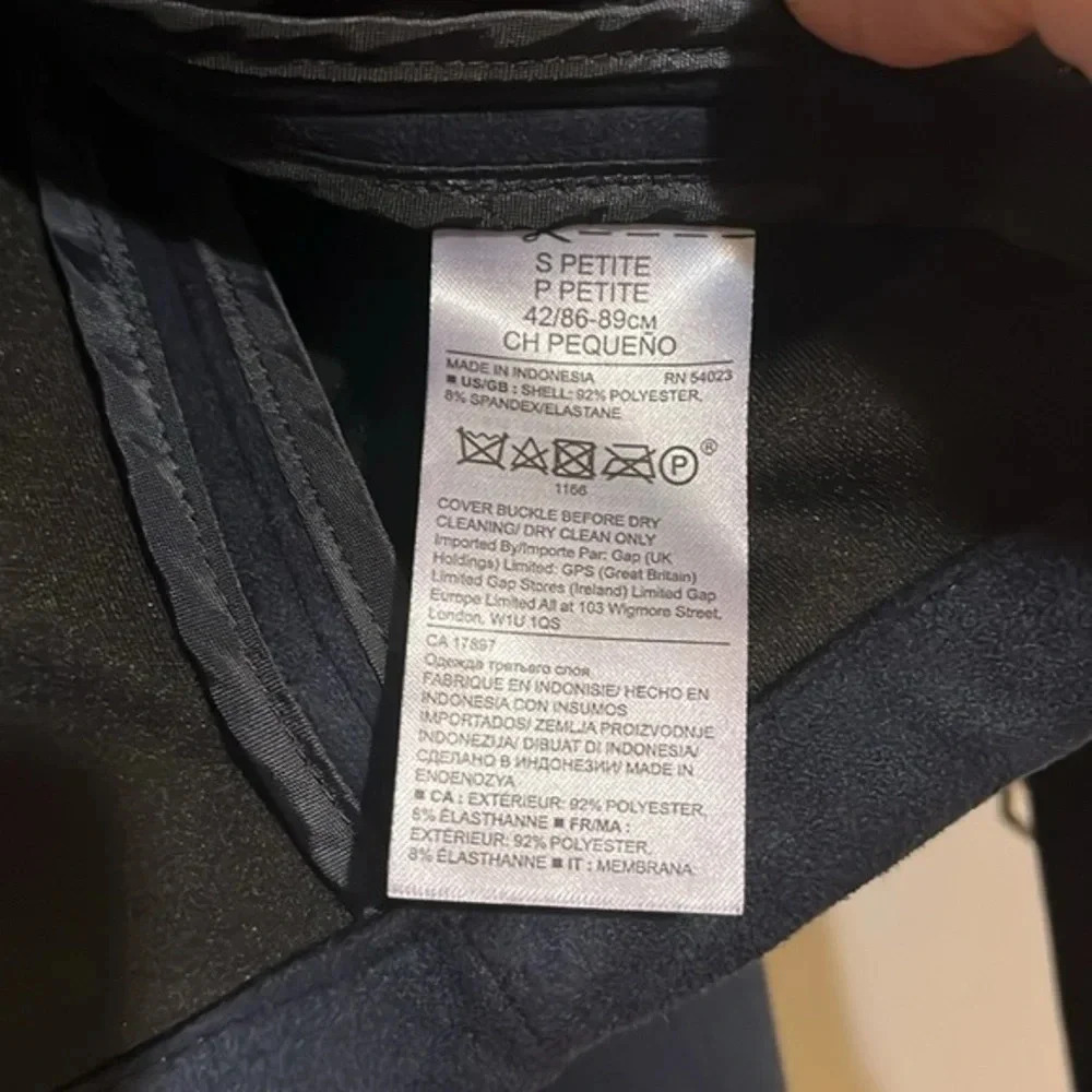 Banana Republic‎ | Navy blue vegan suede moto biker jacket Women’s S petite PS - Picture 9 of 10